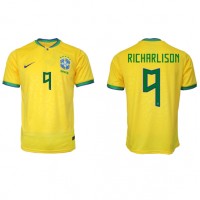 Brazil Richarlison #9 Replica Home Shirt World Cup 2022 Short Sleeve